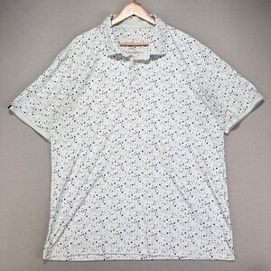 Swannies Golf Performance Polo Shirt Mens XL White Speckle Print Stretch Preppy